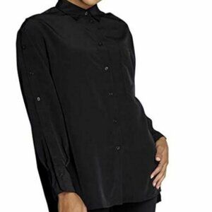 DUBGEE by Whoopi Black Long Sleeve Button Detail Shirt Size XL